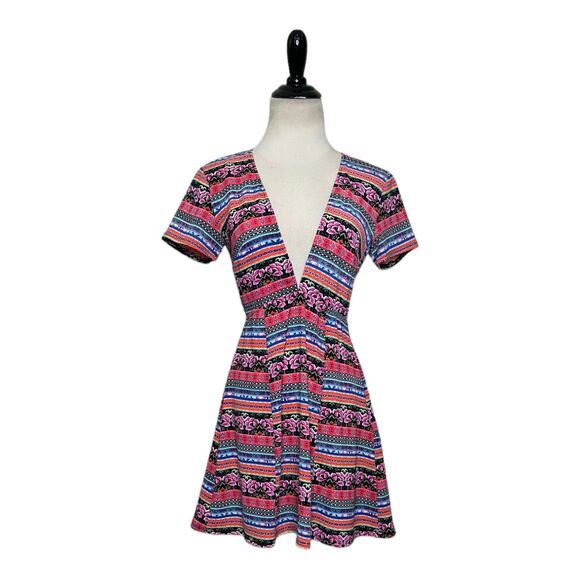 Show Me Your Mumu Ibiza Stripe Saucy Mini Dress M - Picture 1 of 13